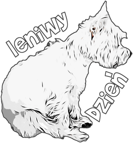 Nadruk Leniwy dzień Westie West Highland White Terrier - Przód
