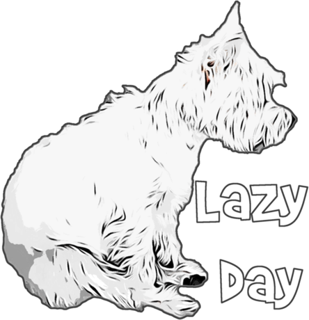 Nadruk Lazy Day Westie West Highland White Terrier - Przód