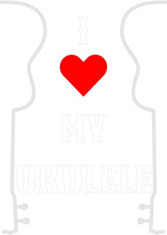 Nadruk I ♥ my ukulele white - Przód